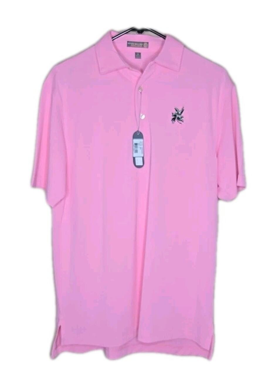 NEW PETER MILLAR SUMMER COMFORT Golf Polo Shirt Pink Sz Small